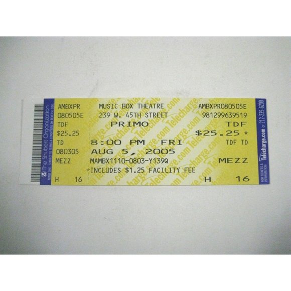 Primo Playbill 2005 The Music Box Theatre Antony Sher Ticket Flyer - Picture 4 of 10